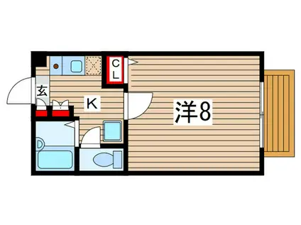 ベルドミールサクラギ(1K/1階)の間取り写真