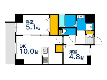 LIFEMENT UJINANISHI(2LDK/2階)の間取り写真