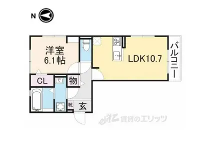 ソレイユ ルヴァン(1LDK/1階)の間取り写真