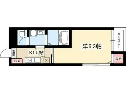 SUCCESSVII(1K/3階)の間取り写真