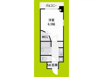 アロンディール区役所前(1K/6階)の間取り写真