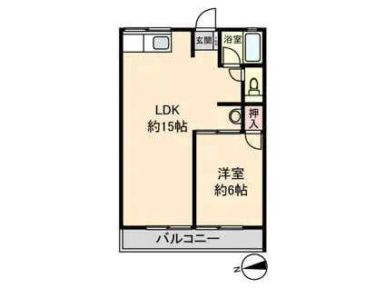 サイドパーク(1LDK/1階)の間取り写真