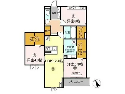 リアン朝霧(3LDK/2階)の間取り写真