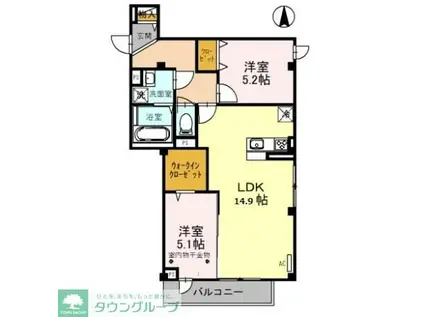 メゾン ド 常盤(2LDK/2階)の間取り写真