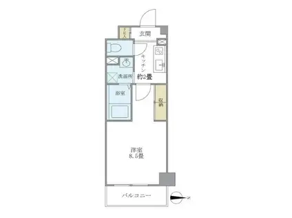ドミール平和台(1K/1階)の間取り写真