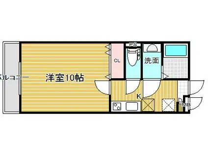 BUENA白山浦(1K/2階)の間取り写真