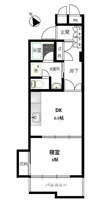 ちぇるる野毛(1DK/7階)の間取り写真