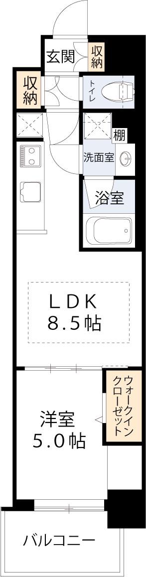 アーバネックス梅田中崎町II(1LDK/10階)の間取り写真