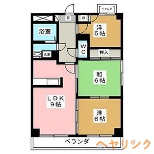 旭丘ハイツ(3DK/3階)の間取り写真