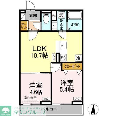 セレスティア小茂根(2LDK/2階)の間取り写真