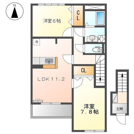 SUNNY COURT(2LDK/2階)の間取り写真