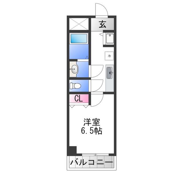 ルナアーク ファースト(1K/4階)の間取り写真