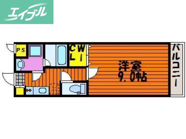 LST OKADAI サウス(1K/2階)の間取り写真