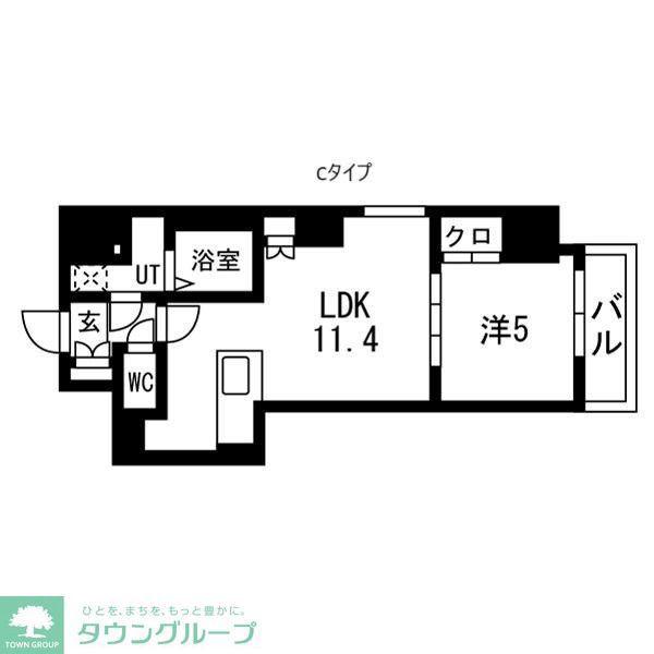 TRADIS秋葉原(1LDK/11階)の間取り写真