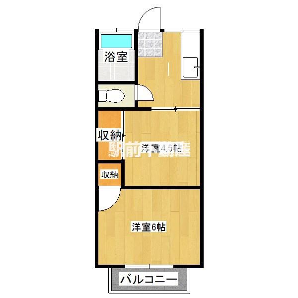 若楠コーポ(2K/1階)の間取り写真