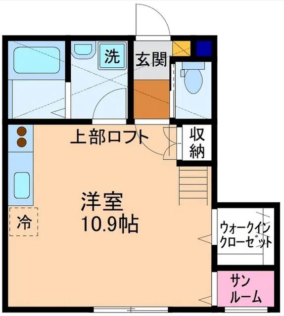 ハレクラ二(ワンルーム/2階)の間取り写真