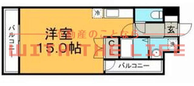 リード中央町(ワンルーム/13階)の間取り写真