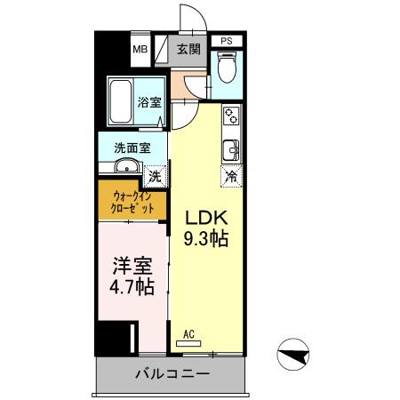 アロフト(1LDK/8階)の間取り写真