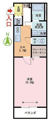 HOTARU(1DK/3階)の間取り写真