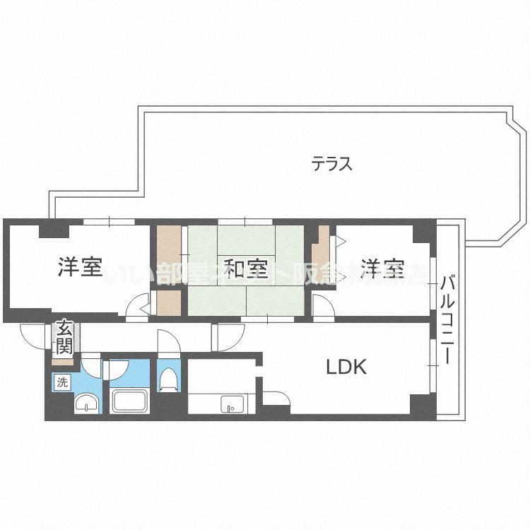 レスカーラ緑地公園(3LDK/5階)の間取り写真