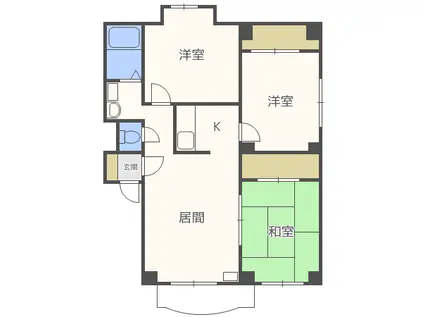 コーポ柏楊(3LDK/2階)の間取り写真