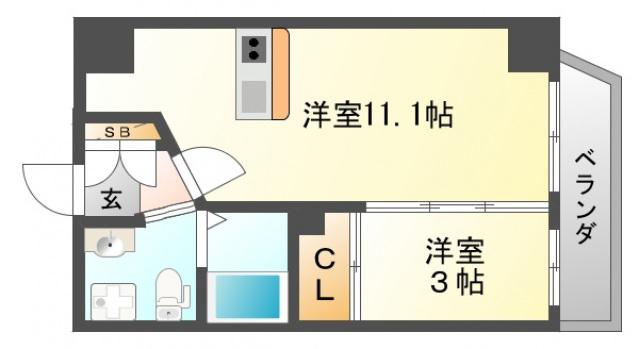 MCOURT関大前(1LDK/8階)の間取り写真