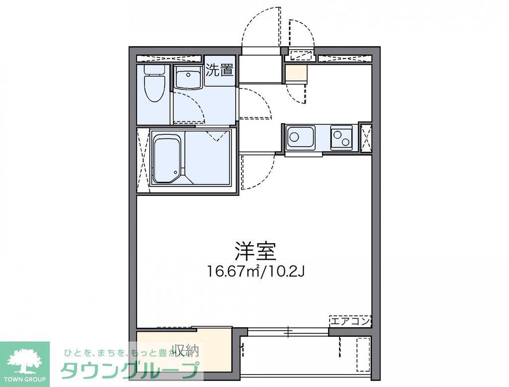 レオネクストグランベルク毛呂(1K/1階)の間取り写真
