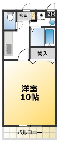 ハイツウィステリア(1K/1階)の間取り写真