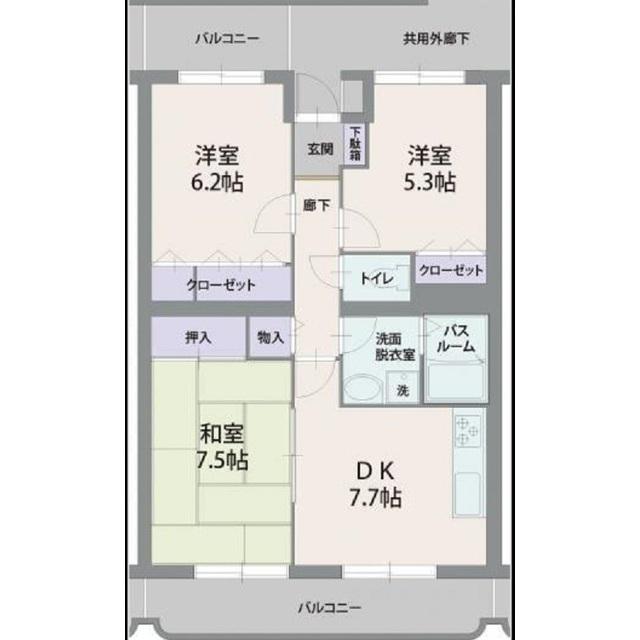 シレンシオパティオ(3DK/3階)の間取り写真