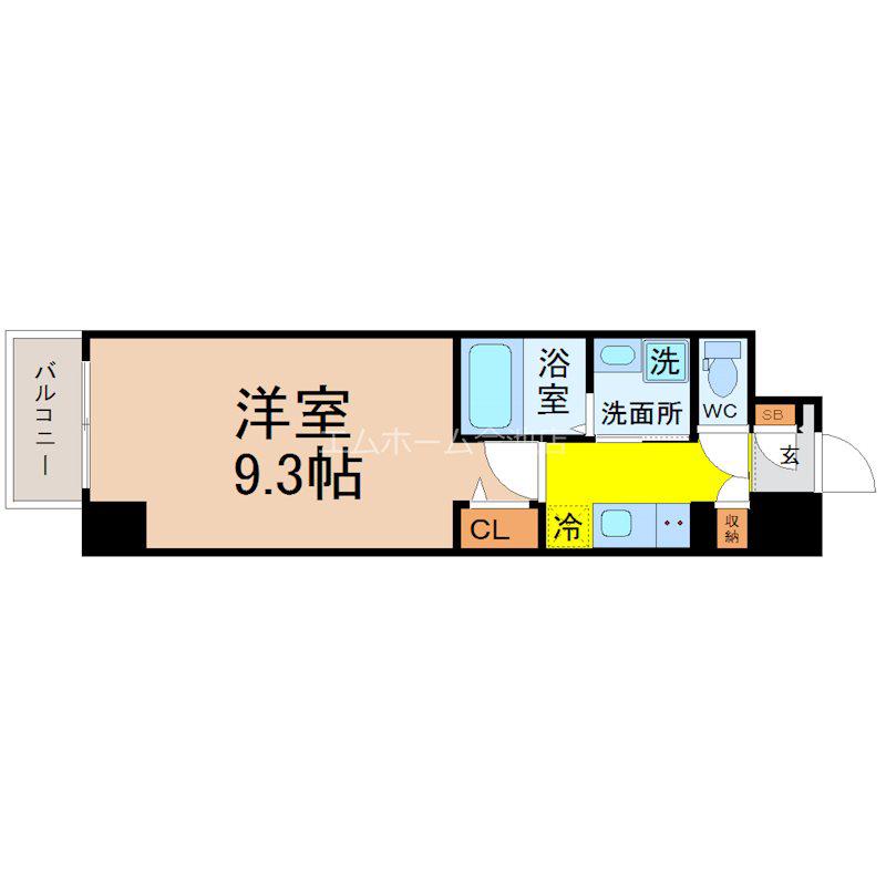 K SMART IMAIKE(1K/10階)の間取り写真