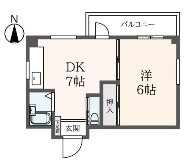 エメラルドハイム(1DK/4階)の間取り写真