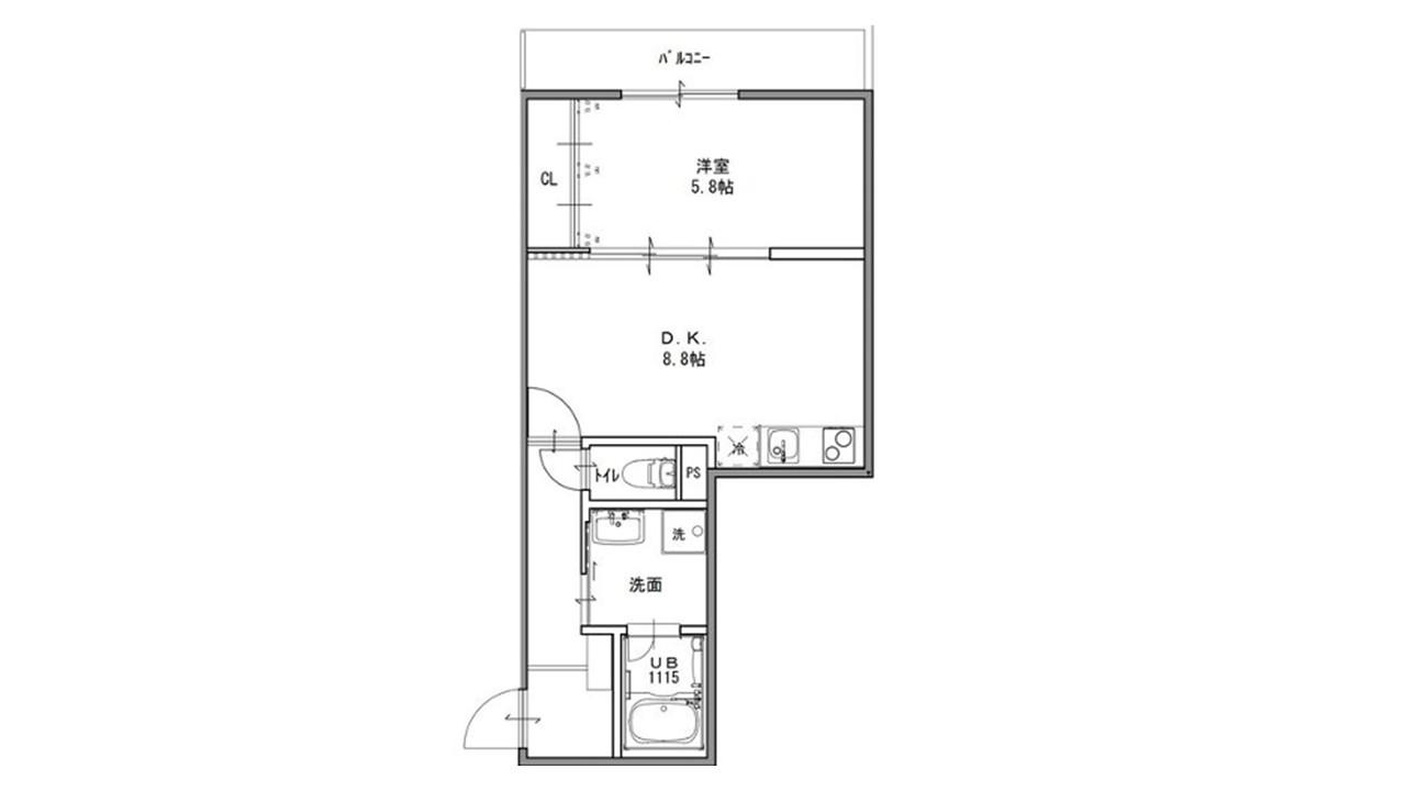 EIJU八尾本町(1LDK/1階)の間取り写真