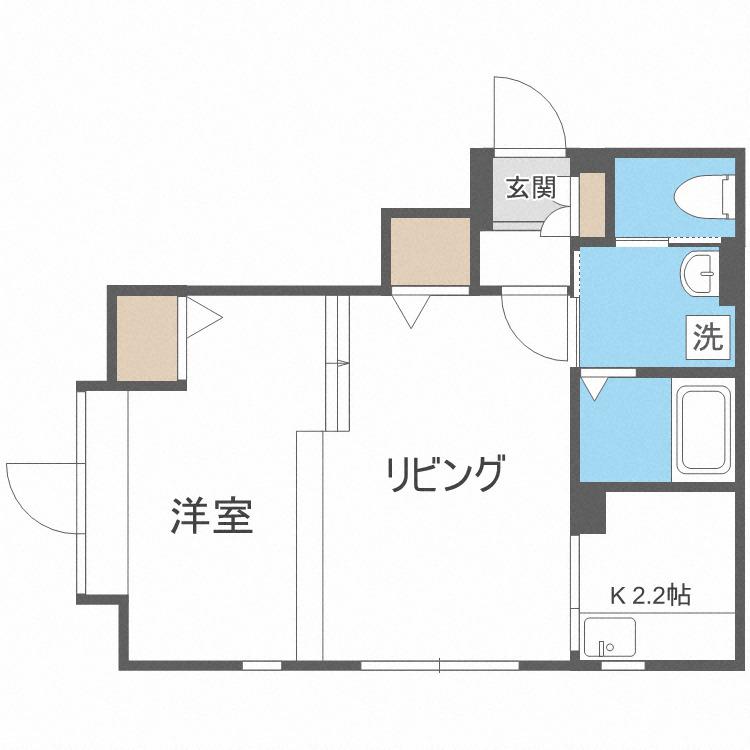 RUANRUAN(1LDK/2階)の間取り写真
