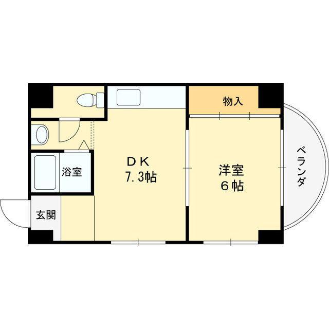 グランリッチ園田(1DK/3階)の間取り写真