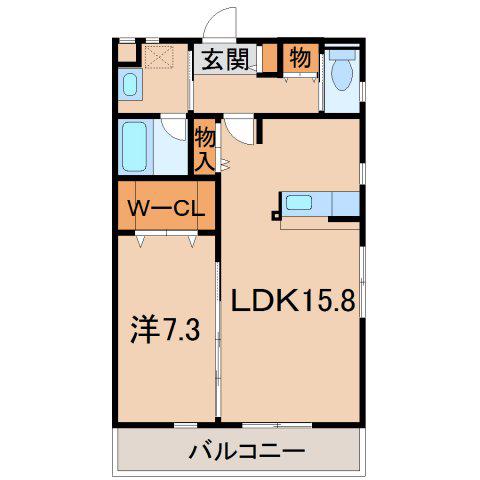 F・MIRAI(1LDK/2階)の間取り写真