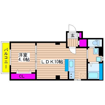 プレジールドゥ京町堀(1LDK/4階)の間取り写真
