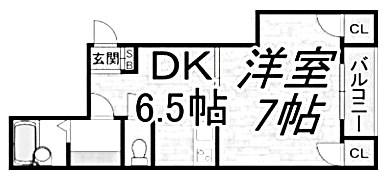 下坂部ベース02(1LDK/5階)の間取り写真