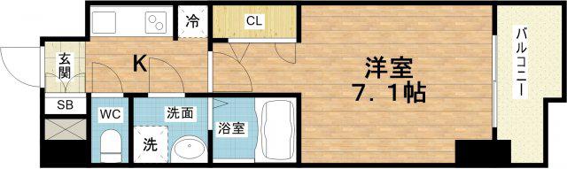 S-RESIDENCE大阪九条ノース(1K/2階)の間取り写真