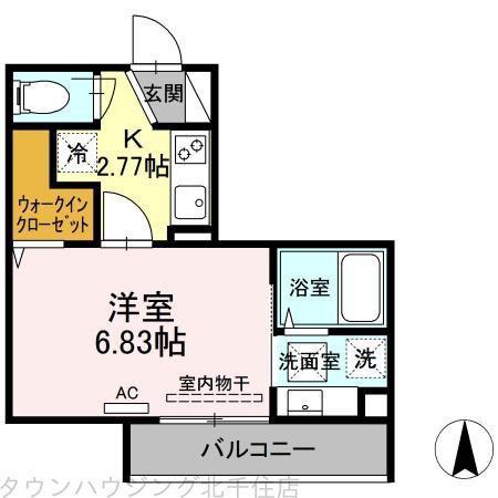 アンジュール綾瀬(1K/1階)の間取り写真