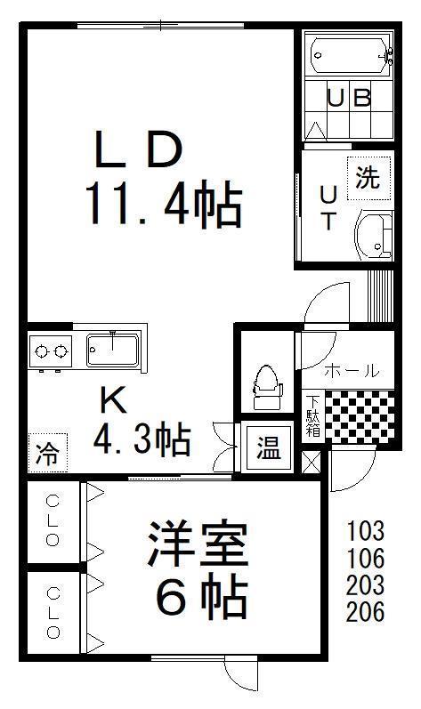 STIER(1LDK/1階)の間取り写真