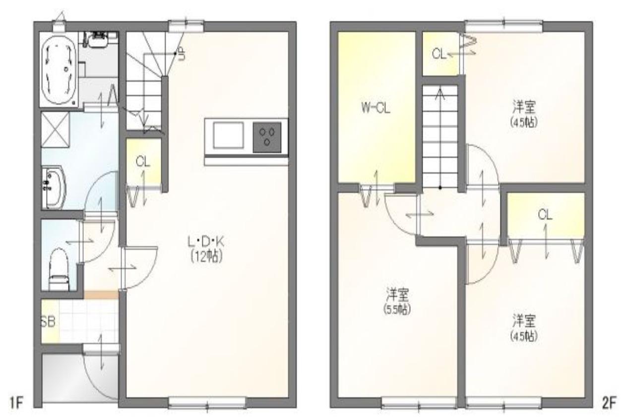 MAISON BLANCHE LL(3LDK/1階)の間取り写真