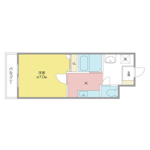クレアール桜木(1K/3階)の間取り写真