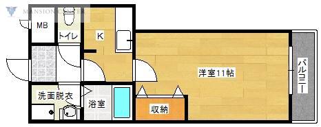 ハイムファンタスII(1K/1階)の間取り写真