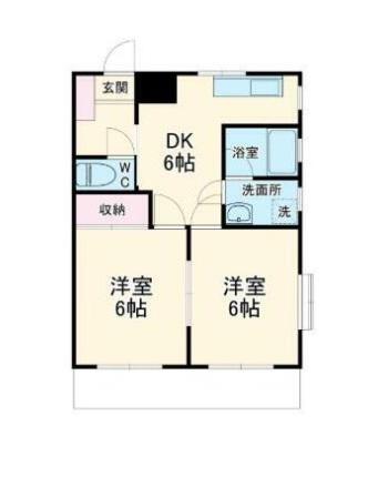 矢島ハイツ(2DK/3階)の間取り写真
