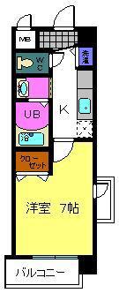 ベルドミール末広五番館(1K/3階)の間取り写真
