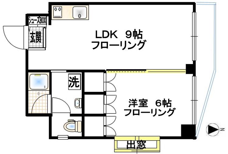 ホーフ白金 りのべ(1LDK/2階)の間取り写真