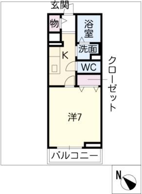 たかみパーク(1K/2階)の間取り写真