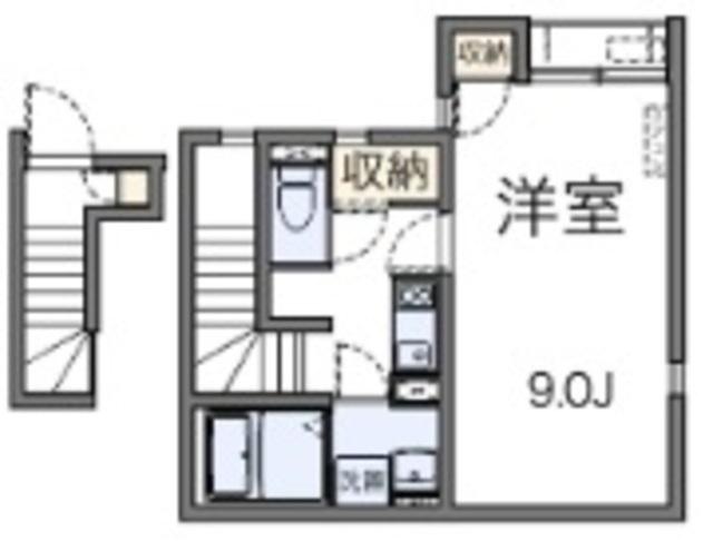 レオネクストワン(1K/2階)の間取り写真