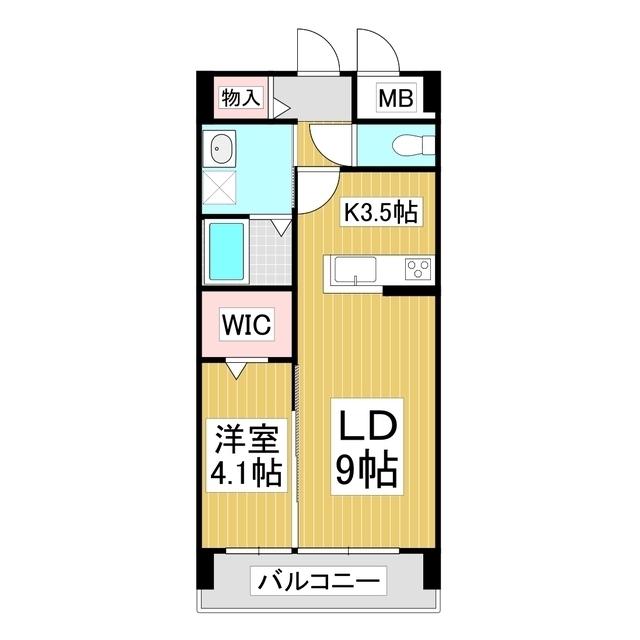 サミット栗田中央(1LDK/5階)の間取り写真