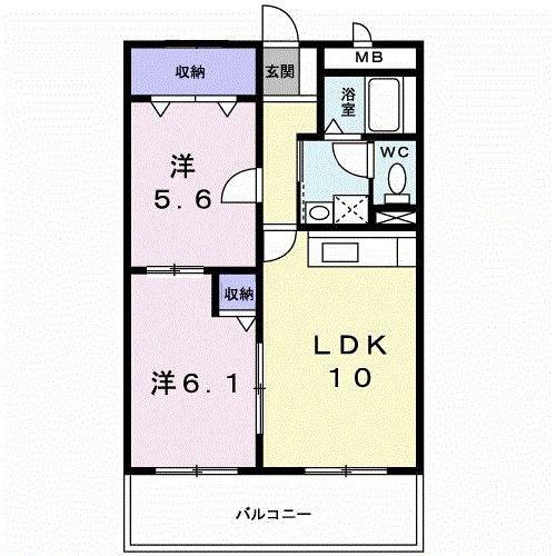 プリュ クレール(2LDK/3階)の間取り写真